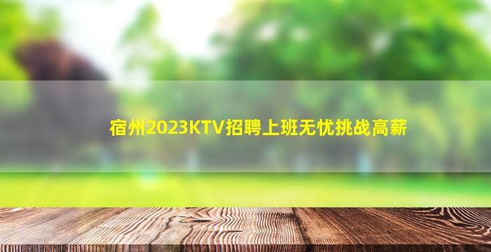 宿州2023KTV招聘上班无忧挑战高薪